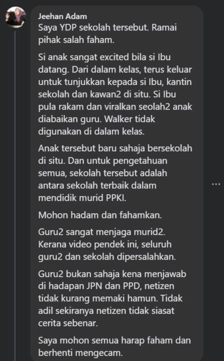 Murid OKU Berlutut Ke Kantin Undang Kebimbangan Ibu Bapa, Ini Penjelasan Pihak Sekolah