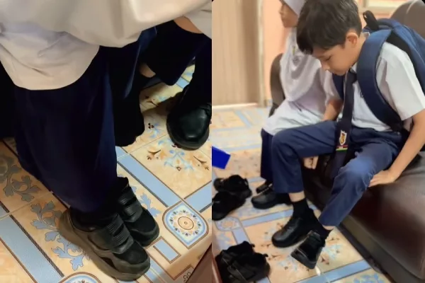 Kasut Sekolah Terpaksa Ikat Getah, Tindakan Pantas PIBG Dipuji!