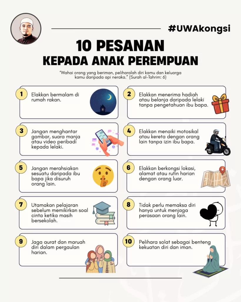 10 Pesanan Kepada Anak Perempuan: Benteng Diri, Maruah dan Iman- Ustaz Wadi