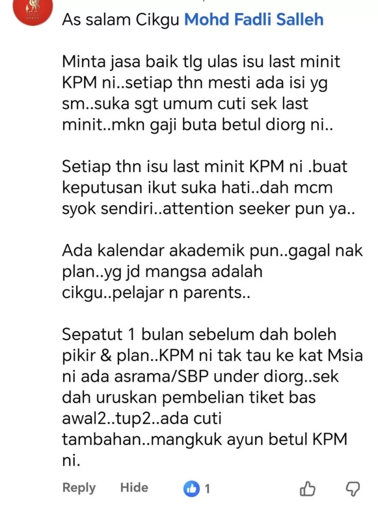 Duit Dah Beli Tiket Bas, Ibu Bapa Anak Di Asrama Luah Kesal Tindakan Kementerian Pendidikan Malaysia
