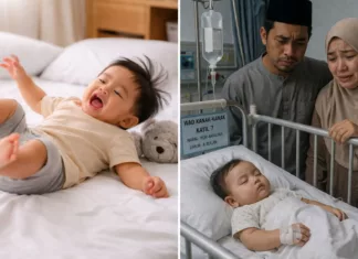 Anak Jatuh Atas Tilam: Ingat Biasa Rupanya Bahaya, Bibir Bertukar Biru Buat Ibu Ayah Panik