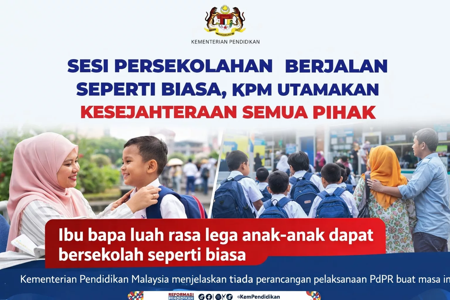 Sesi Persekolahan Seperti Biasa KPM Sahkan Berita, Keputusan Penting Untuk Ibu Bapa
