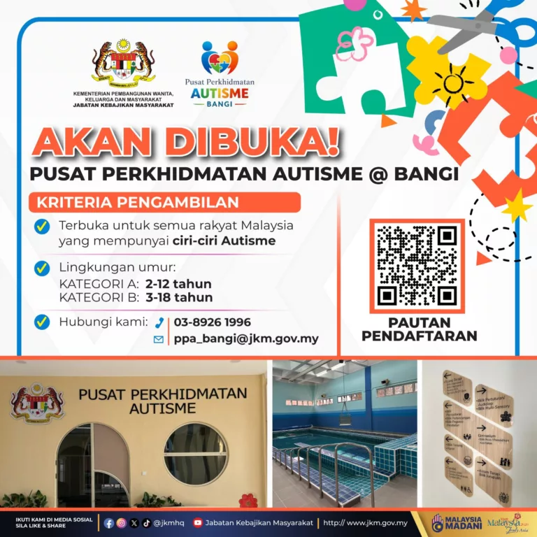 Pusat Perkhidmatan Autisme Bangi Dibuka, Ibu Bapa Boleh Mula Daftar Anak!