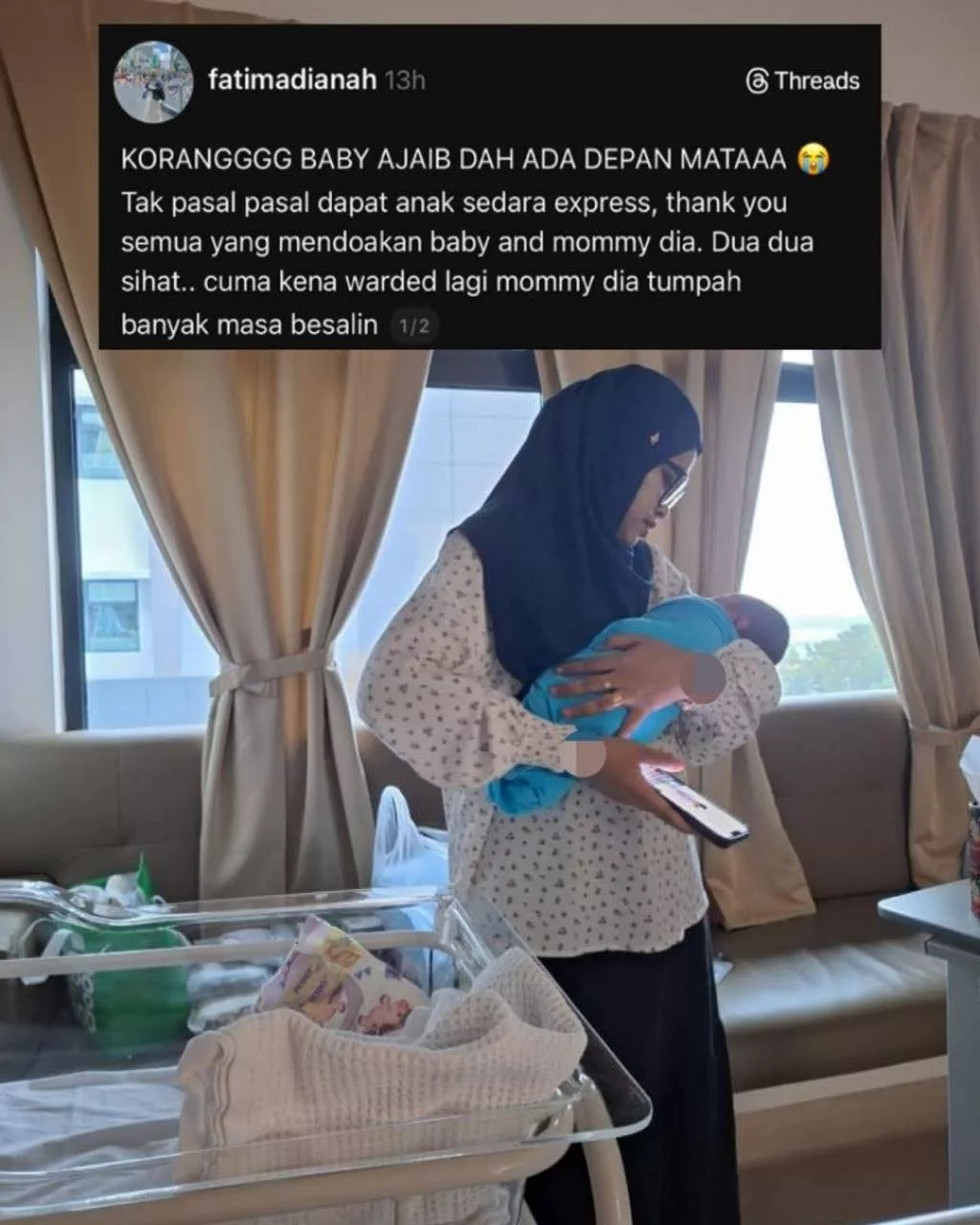 Bayi Ekspres! Ibu Tak Sedar Diri Hamil, Sakit Perut Terus Bersalin!