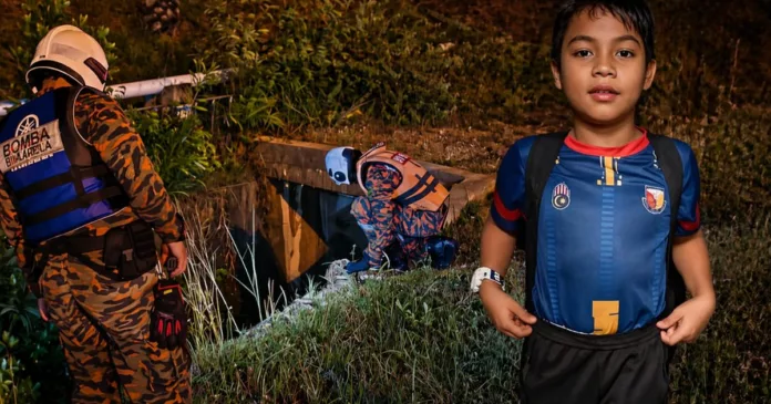 kanak-kanak jatuh longkang