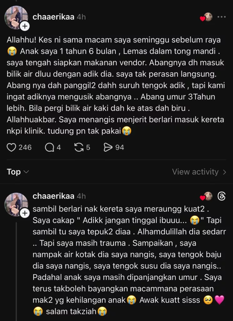 Bayi Lemas Dalam Baldi Air: Kisah Tragis Ini Jadi Peringatan Besar Buat Ibu Ayah