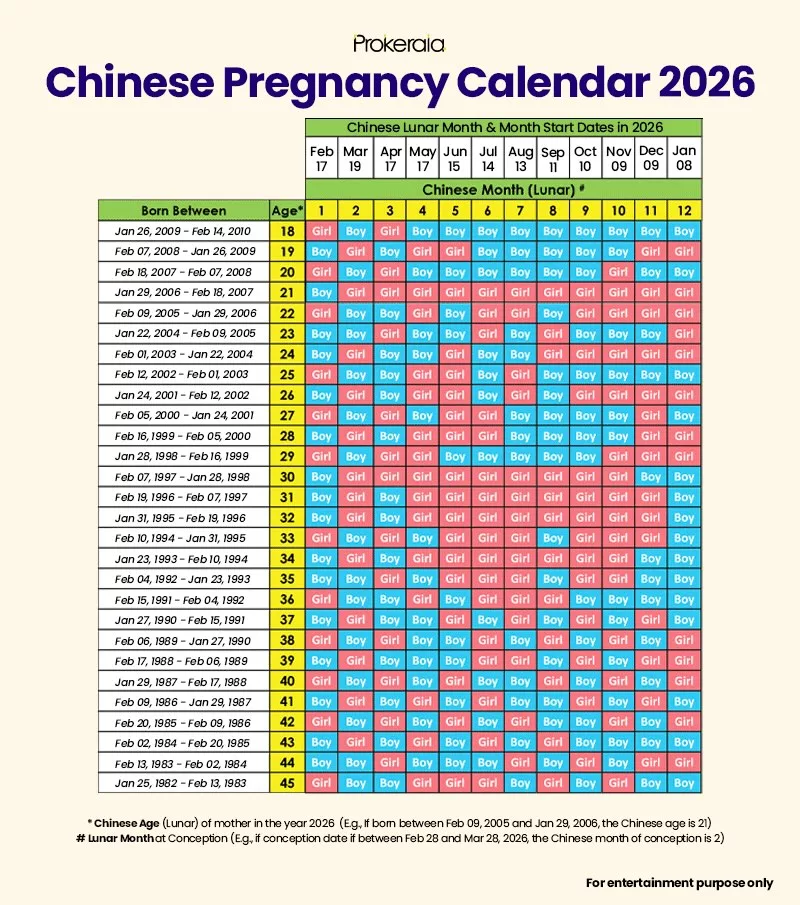 Kalendar Cina Tentukan Jantina Bayi Kembali Tular, Ini Cara Nak Kira