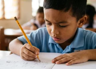 tulisan anak kurang cantik