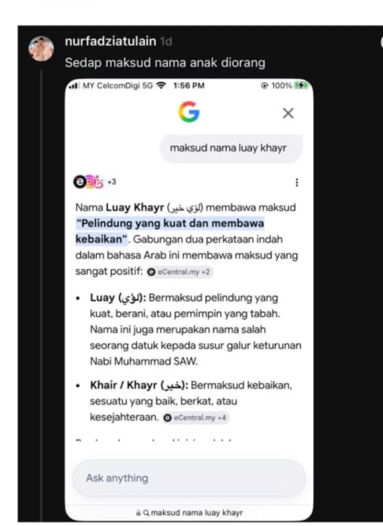 Nama Luay Anak Eyka Farhana Jadi Perdebatan, Rupanya Nama Moyang Rasullullah Ke-9