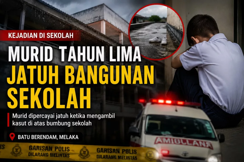 Nak Ambil Kasut Sekolah, Murid 11 Tahun Jatuh Koridor