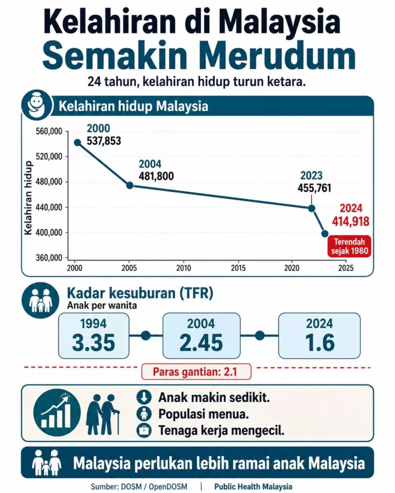 Kadar Kelahiran Malaysia Merudum, Suami Isteri Tak Mahu Tambah Anak! 8 Kadar Kelahiran Malaysia Merudum, Suami Isteri Tak Mahu Tambah Anak!