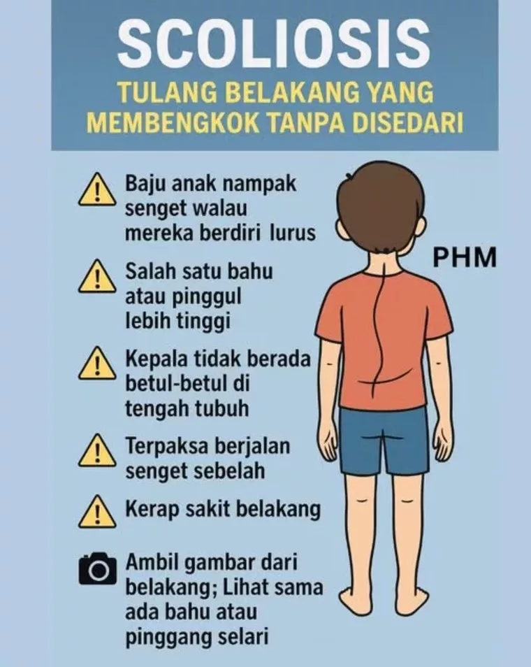 Scoliosis Kanak-Kanak Tanpa Sedar, 6 Tanda Awal Yang Wajib Ibu Ayah Periksa!