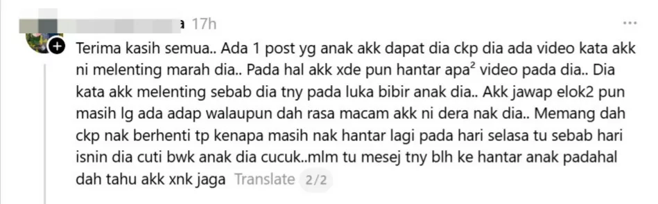 “Saya Hanya Nak Bersihkan Nama Saya” - Luahan Pengasuh Cetus Perbincangan Kepercayaan Penjagaan Anak 8 “Saya Hanya Nak Bersihkan Nama Saya” – Luahan Pengasuh Cetus Perbincangan Kepercayaan Penjagaan Anak