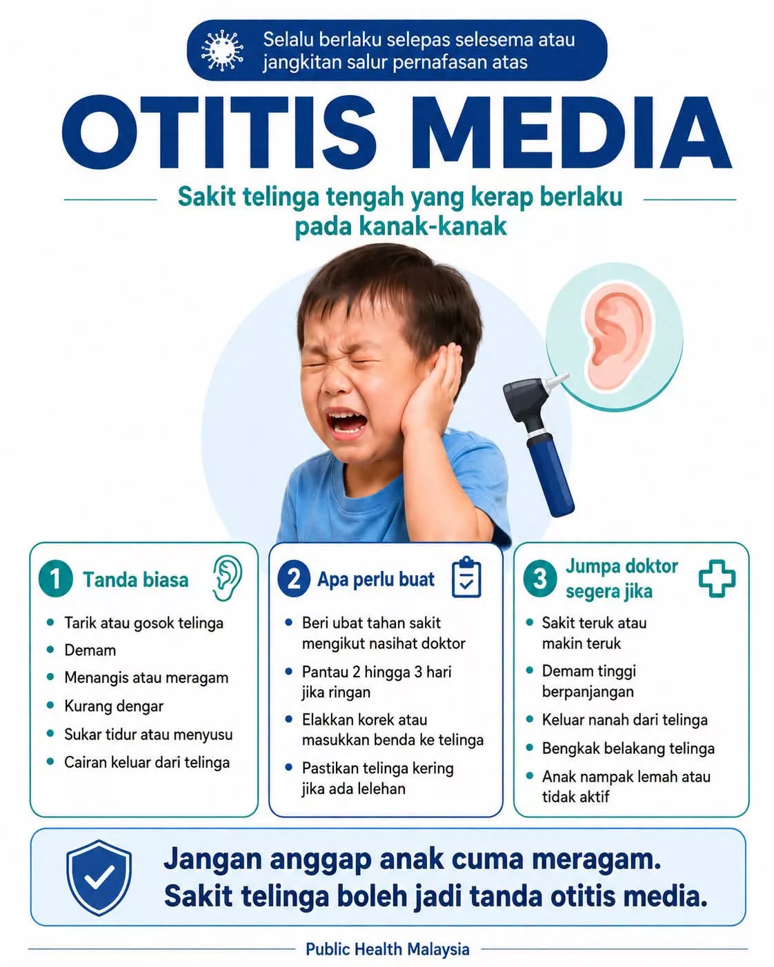 Anak Menangis Sambil Pegang Telinga, Jangan Terus Anggap Mengada. Mungkin Tanda Otitis Media 7 Anak Menangis Sambil Pegang Telinga, Jangan Terus Anggap Mengada. Mungkin Tanda Otitis Media
