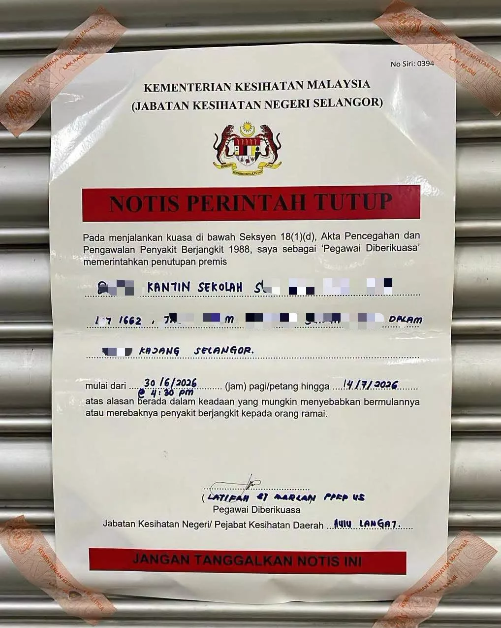 Murid Alami Muntah & Sakit Perut, Kantin Sekolah Diarah Tutup 14 Hari! 8 Murid Alami Muntah & Sakit Perut, Kantin Sekolah Diarah Tutup 14 Hari!