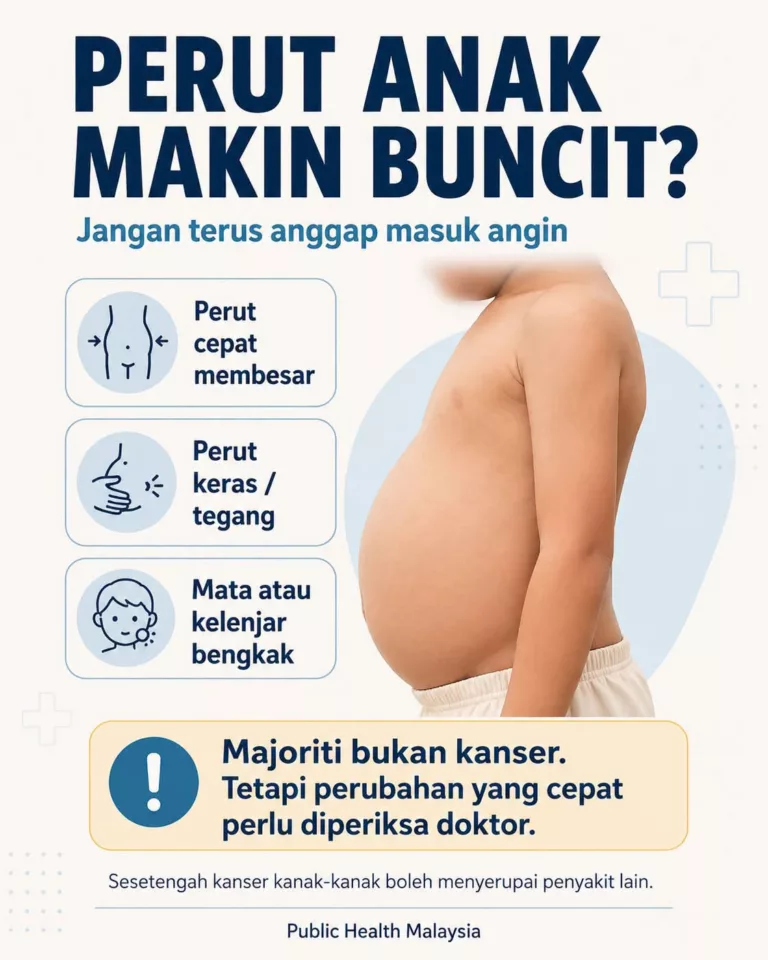 Perut Anak Buncit & Tegang, Jangan Anggap “Masuk Angin”. Boleh Jadi Petanda Kanser!