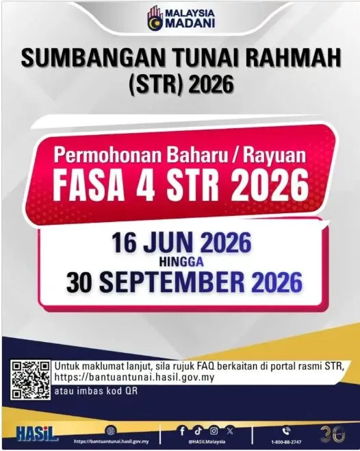 Ibu Ayah Jangan Terlepas Info Ini! STR 2026 Pembayaran Fasa 3 Bermula Ogos, Ini Jumlah Bayaran Bagi Setiap Kategori 10 Ibu Ayah Jangan Terlepas Info Ini! STR 2026 Pembayaran Fasa 3 Bermula Ogos, Ini Jumlah Bayaran Bagi Setiap Kategori