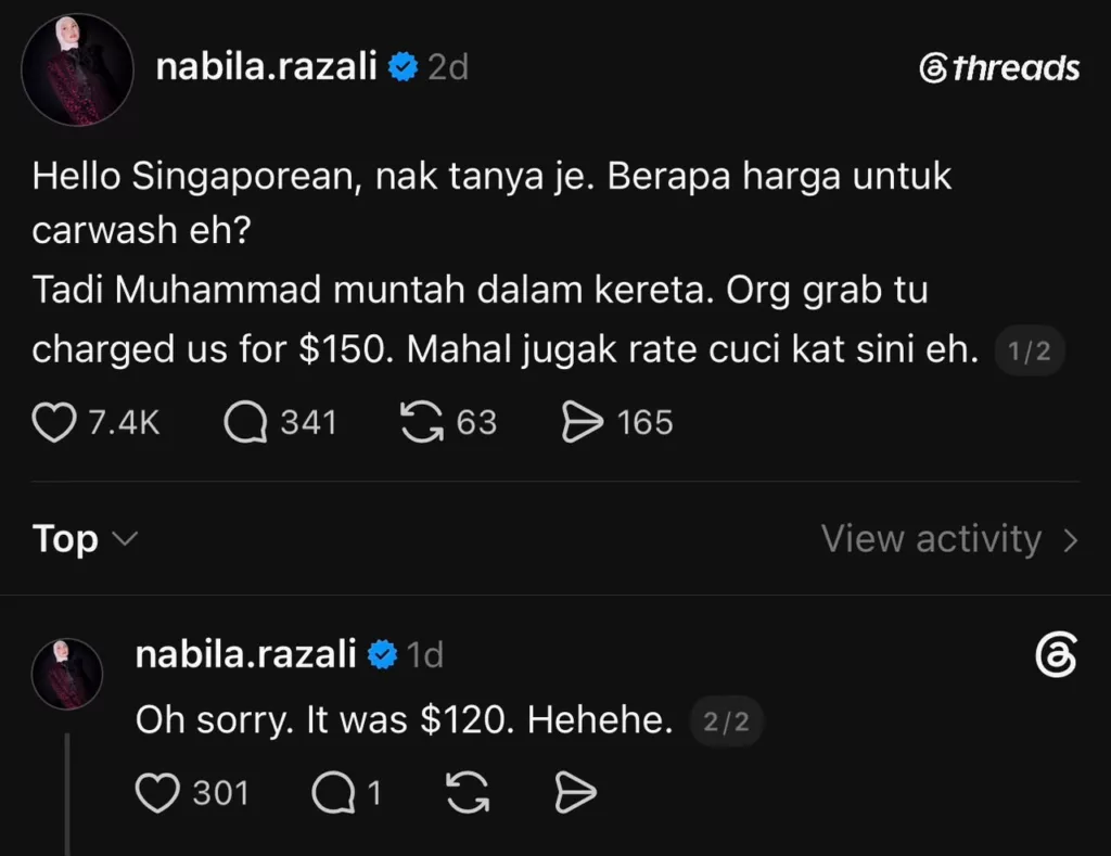 Anak Muntah Dalam E-Hailing, Nabila Razali Terkejut Kena Caj Lebih RM400 Di Singapura!