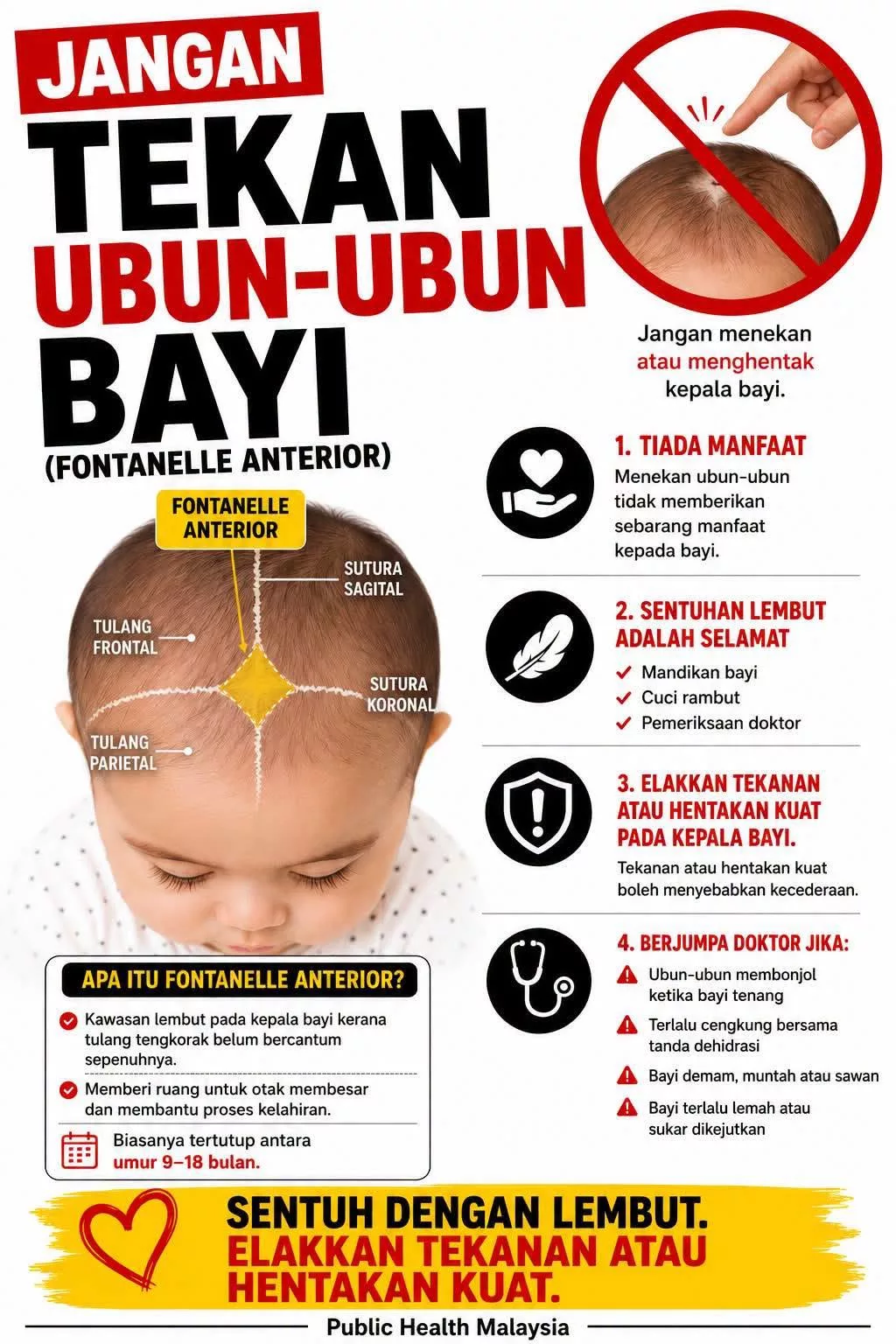 Ubun-Ubun Bayi Jangan Tekan, Ini Risiko Kecederaan Yang Ibu Ayah Perlu Tahu! 7 Ubun-Ubun Bayi Jangan Tekan, Ini Risiko Kecederaan Yang Ibu Ayah Perlu Tahu!