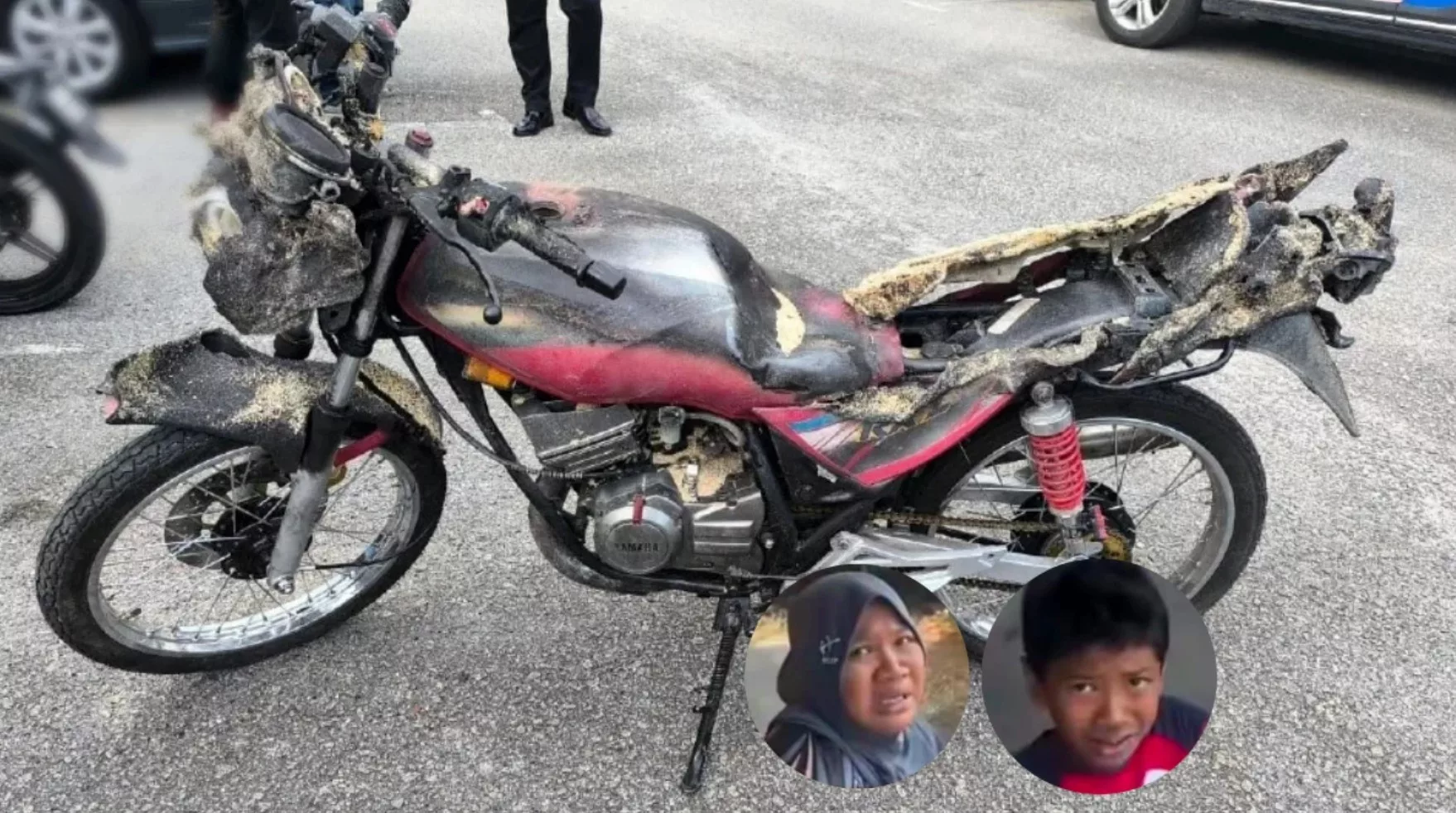 Ibu Hamil Tujuh Bulan & Anak Melecur, Motosikal Terbakar Selepas Dirempuh RXZ! 6 Ibu Hamil Tujuh Bulan & Anak Melecur, Motosikal Terbakar Selepas Dirempuh RXZ!
