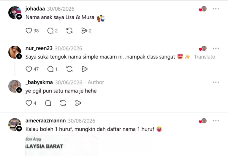Trend Kongsi Nama Anak Jadi Makin Meriah, Semua Nama Best! 11 Trend Kongsi Nama Anak