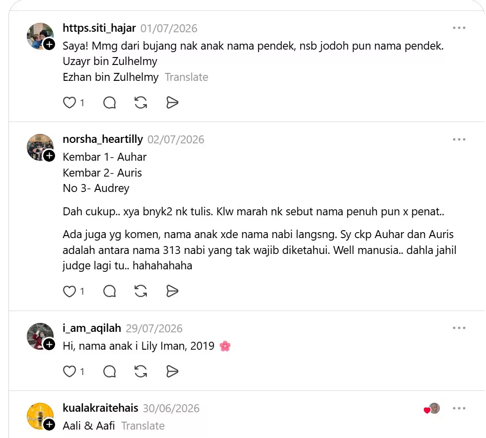 Trend Kongsi Nama Anak Jadi Makin Meriah, Semua Nama Best! 13 Trend Kongsi Nama Anak