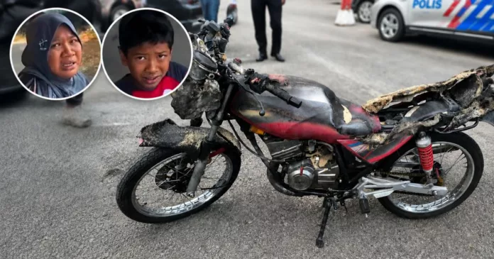 Ibu Hamil Tujuh Bulan & Anak Melecur, Motosikal Terbakar Selepas Dirempuh RXZ! Ibu Hamil Tujuh Bulan & Anak Melecur, Motosikal Terbakar Selepas Dirempuh RXZ!