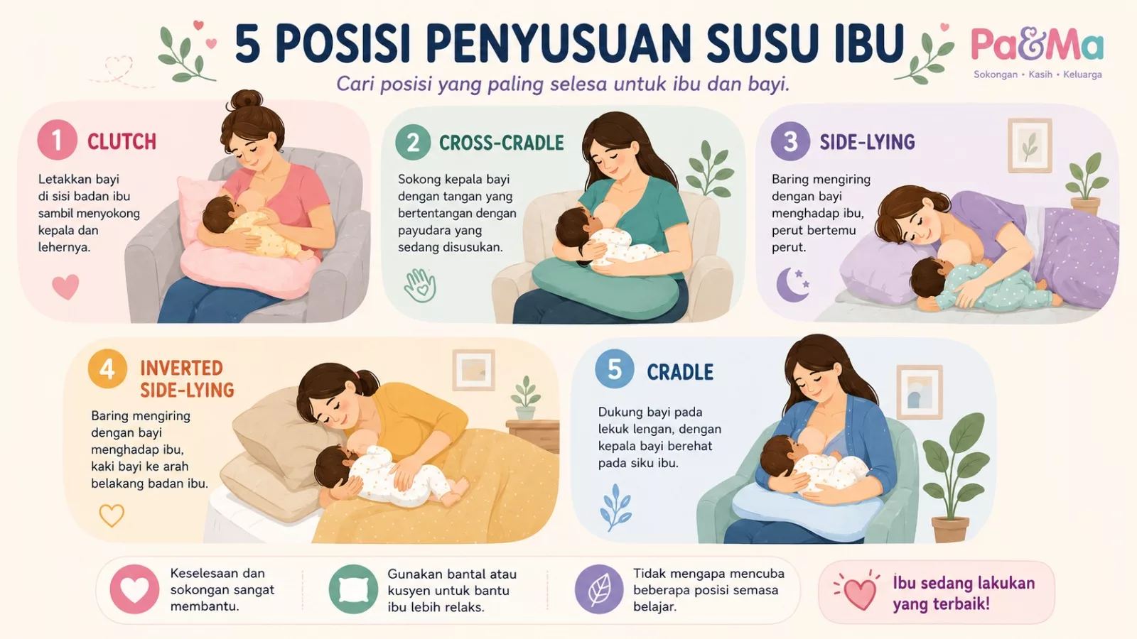 5 Posisi Penyusuan Bantu 'Boost' Susu Ibu! 5 5 Posisi Penyusuan Bantu ‘Boost’ Susu Ibu!
