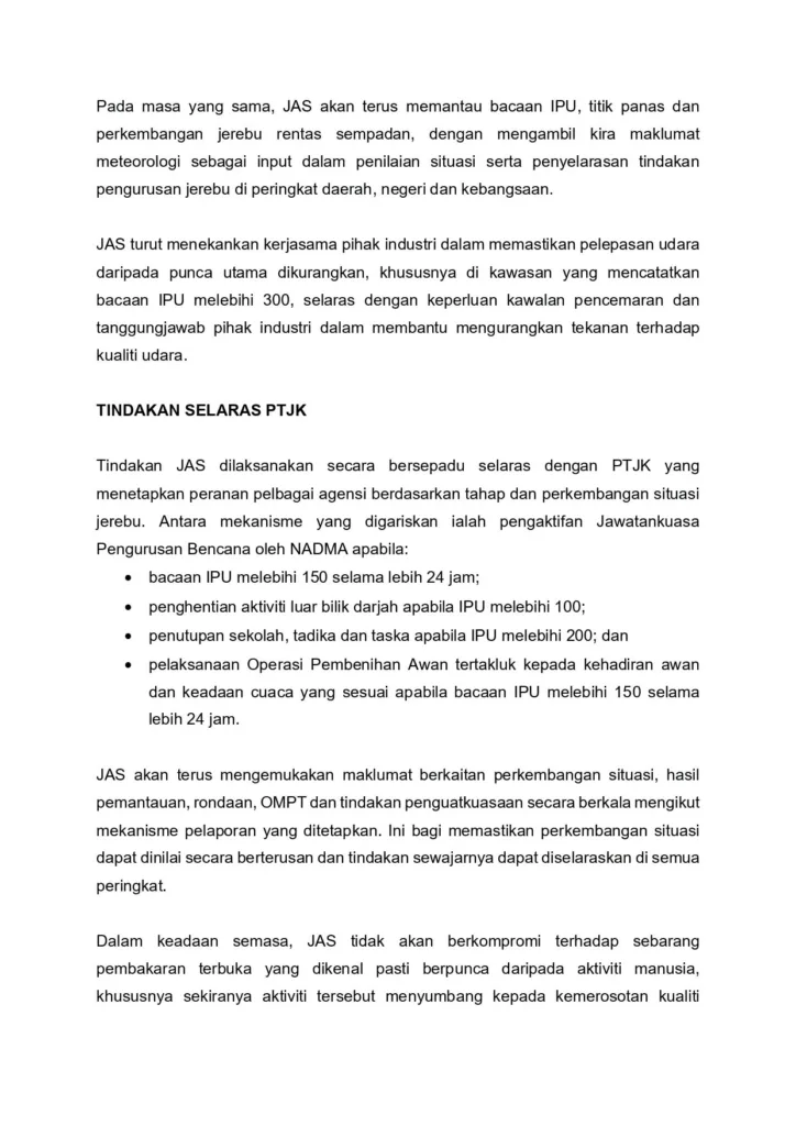 Jerebu Malaysia Makin Membimbangkan: 38 Kawasan Catat IPU Tidak Sihat, Sekolah Boleh Ditutup
