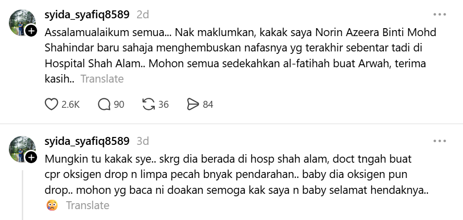 Tular Pengumuman ‘Kod Merah’ Di Hospital, Rupanya Ibu Hamil Meninggal Dunia, Bayi Pula Kritikal