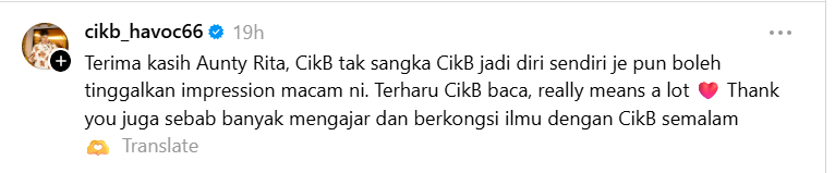 Masin Mulut Ibu! Rita Rudaini Kagum Cara DS Vida, "Patutlah Selalu Panggil, Cik B, Anak Mama Yang Hebat." 4 Masin Mulut Ibu! Rita Rudaini Kagum Cara DS Vida, "Patutlah Selalu Panggil, Cik B, Anak Mama Yang Hebat."
